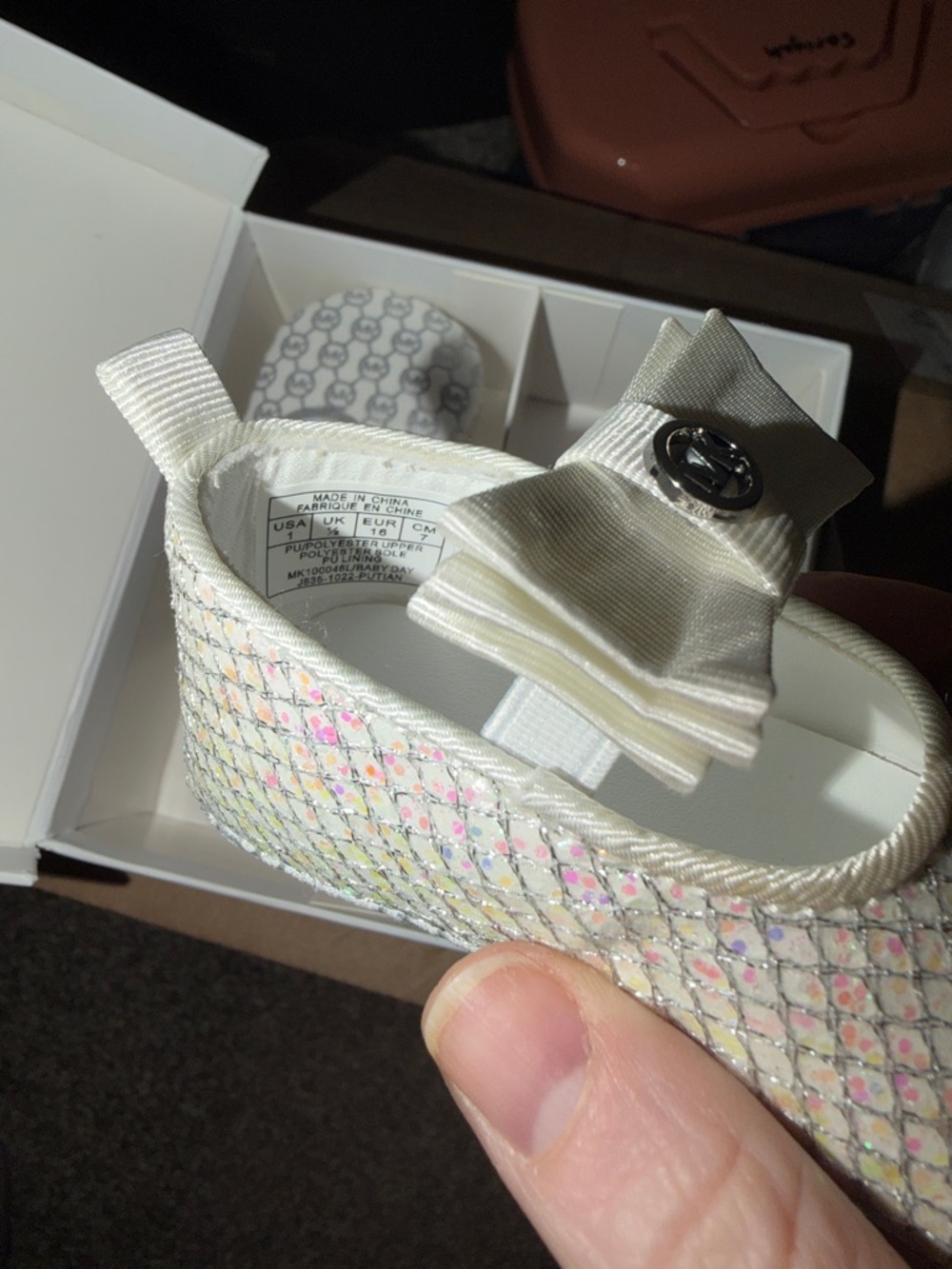 Michael Kors White Baby Mary Jane with Bow - Picture 5 of 6